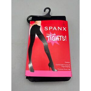 Spanx Tight-End Tights A Very Black Opaque Comfortable Tummy Thigh Shaping Leg